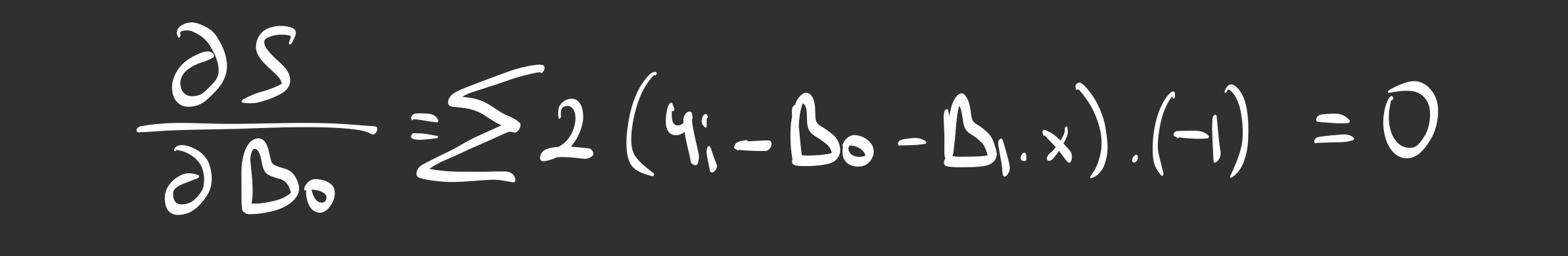 Derivative Step for Beta 0