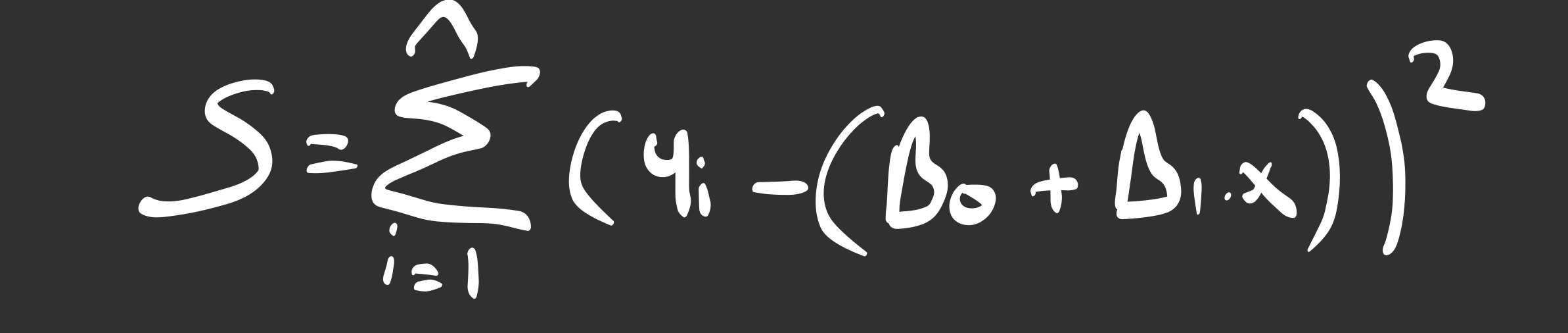 Cost Function Sum of Squares
